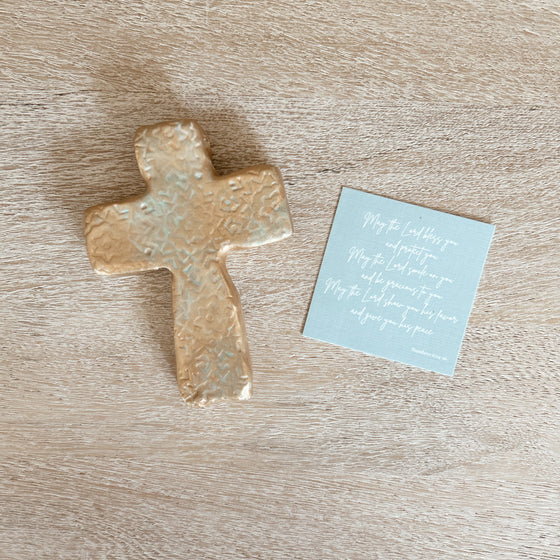 Cross-shaped clay gift